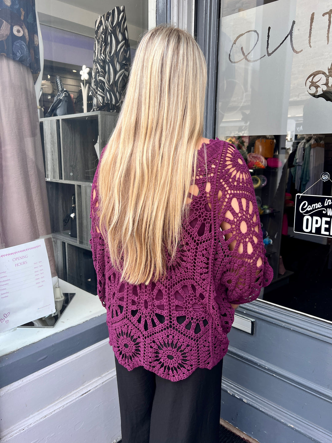 Scarlett Crochet With Vest PLUM