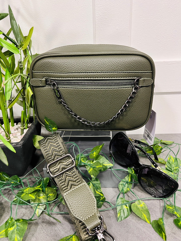Edith Chain Detail Camera Bag KHAKI