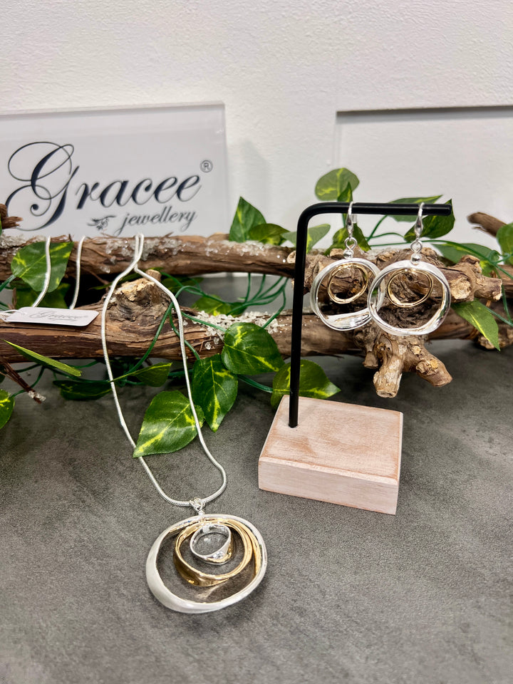 Gracee Mixed Circle Necklace SILVER/GOLD