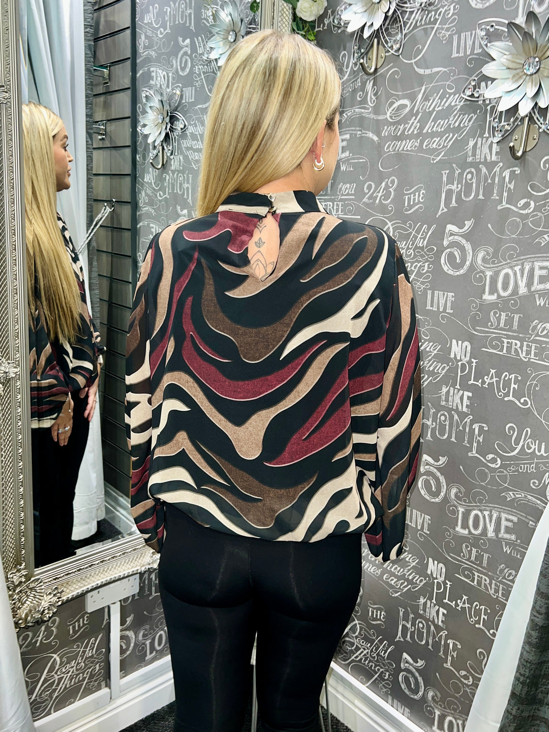 Chloe Abstract Zebra Print Bubblehem BLACK