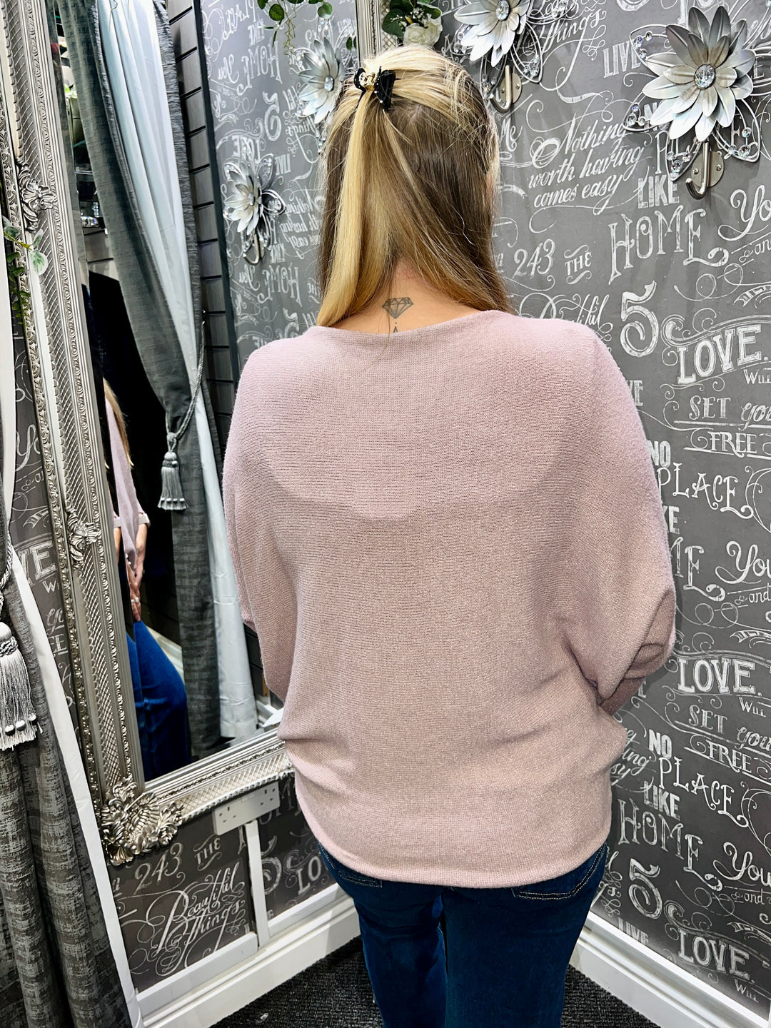 Darcie Batwing Jumper MAUVE