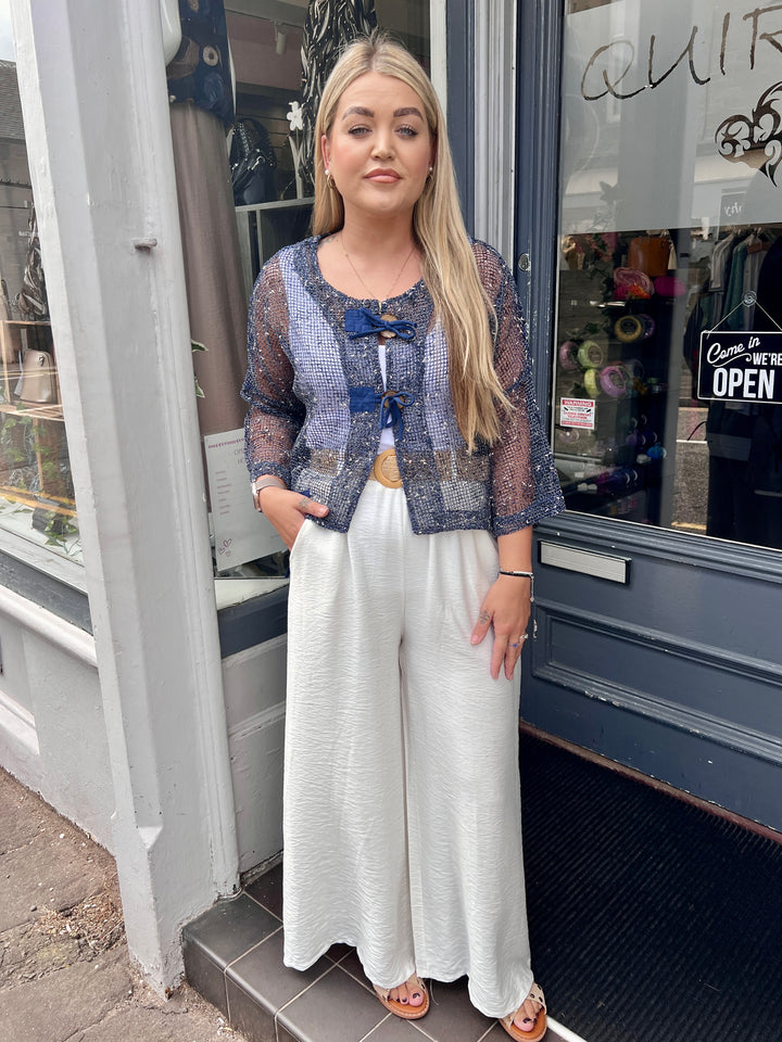 Isla Wide Leg Trousers With Belt WHITE