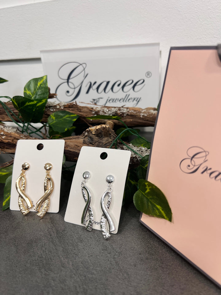 Gracee Textured Twist Earrings GOLD
