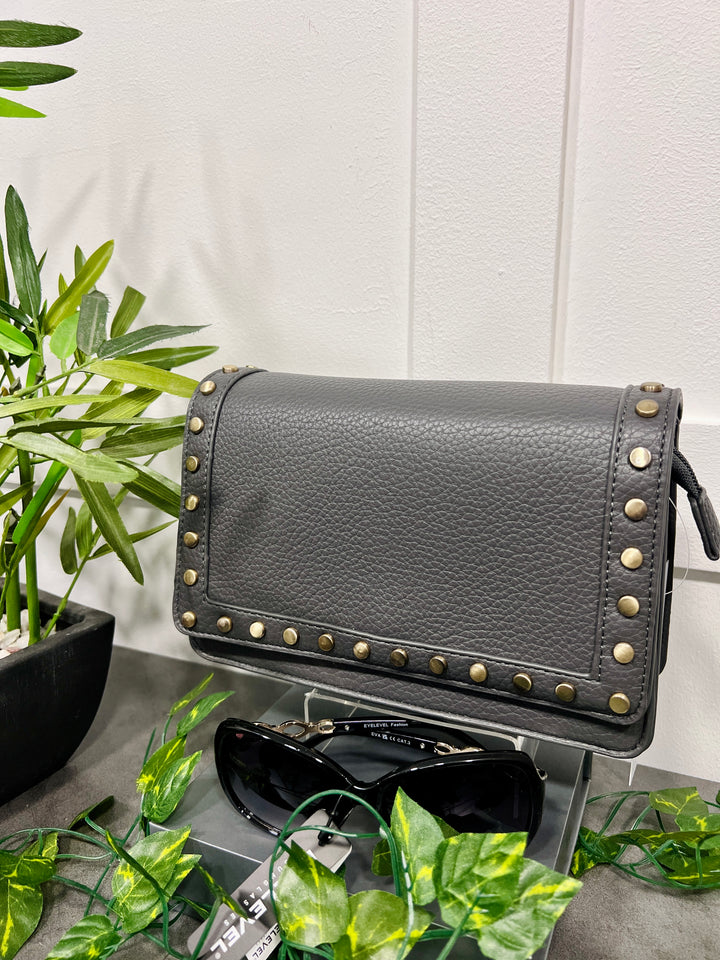 Dana Gold Stud Detail Handbag BLACK