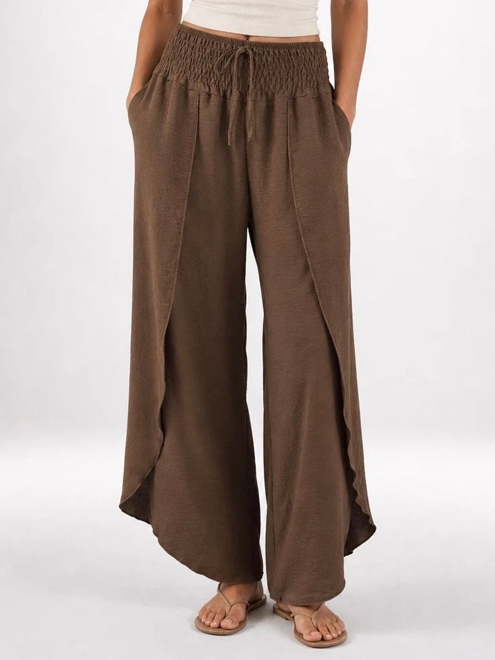 Saffron Tulip Hem Trousers CHOCOLATE