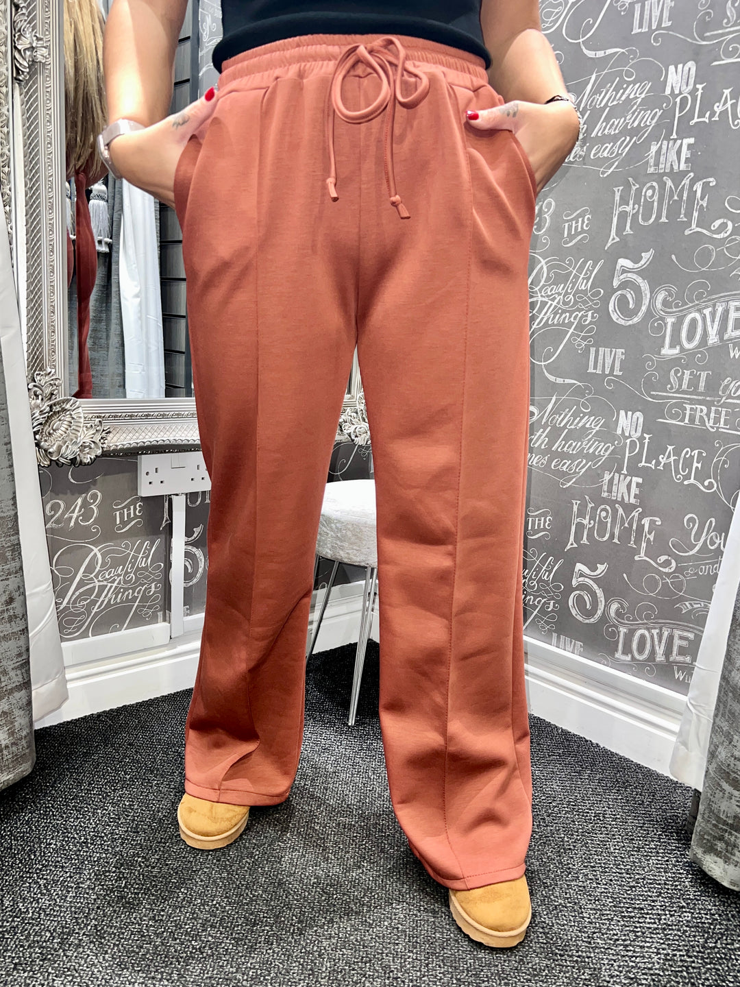 Lola Wide Leg Joggers TERRACOTTA