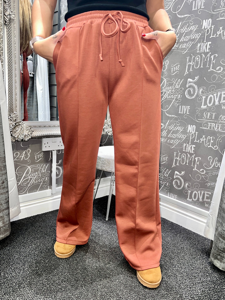 Lola Wide Leg Joggers TERRACOTTA