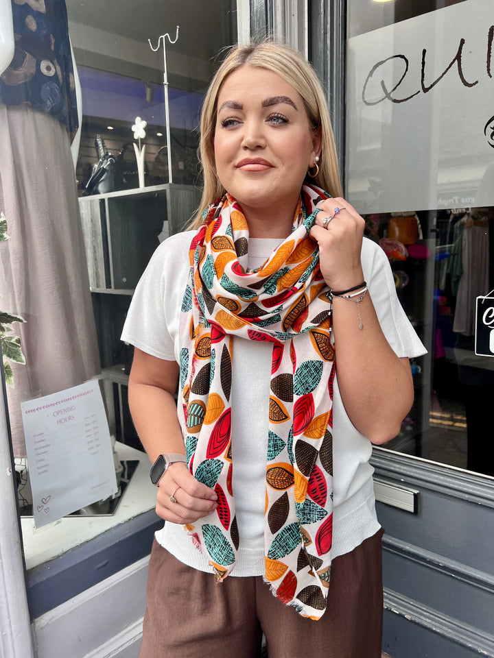 Leaf Print Scarf MULTICOLOUR
