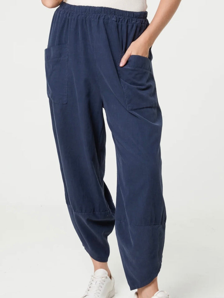 Bromwyn Cord Barrel Trousers NAVY