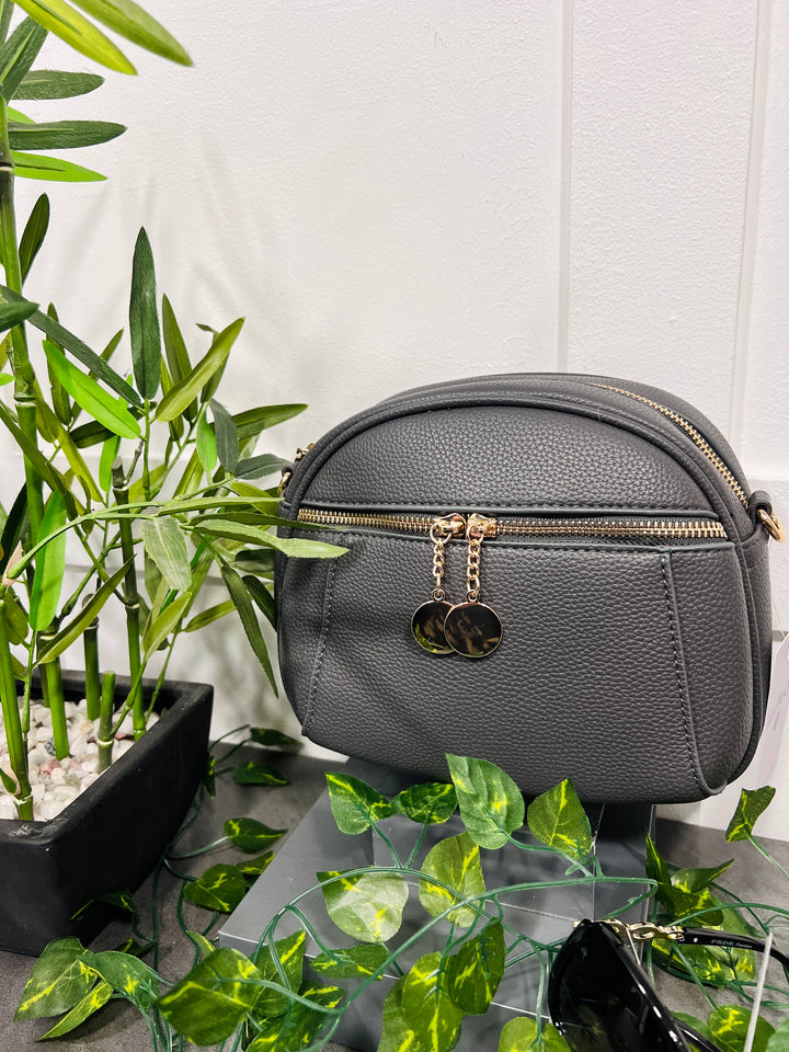 Toyah Gold Disc Zip Camera Bag GREY