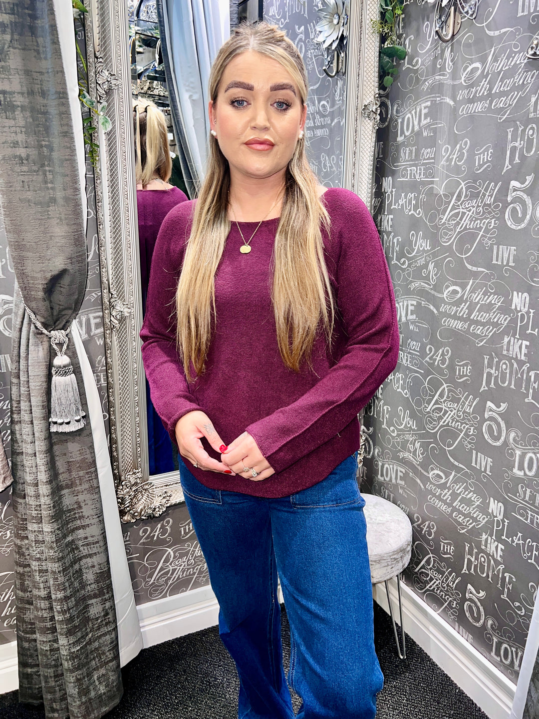 Italian Knit Jumper BERRY