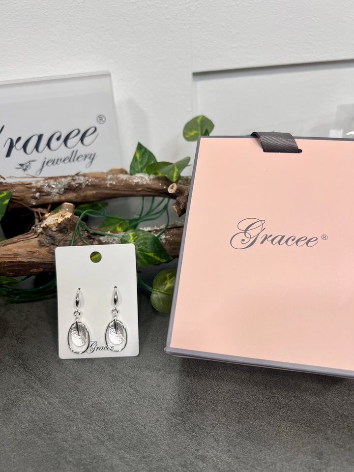 Gracee Oval Double Disc Earrings SILVER