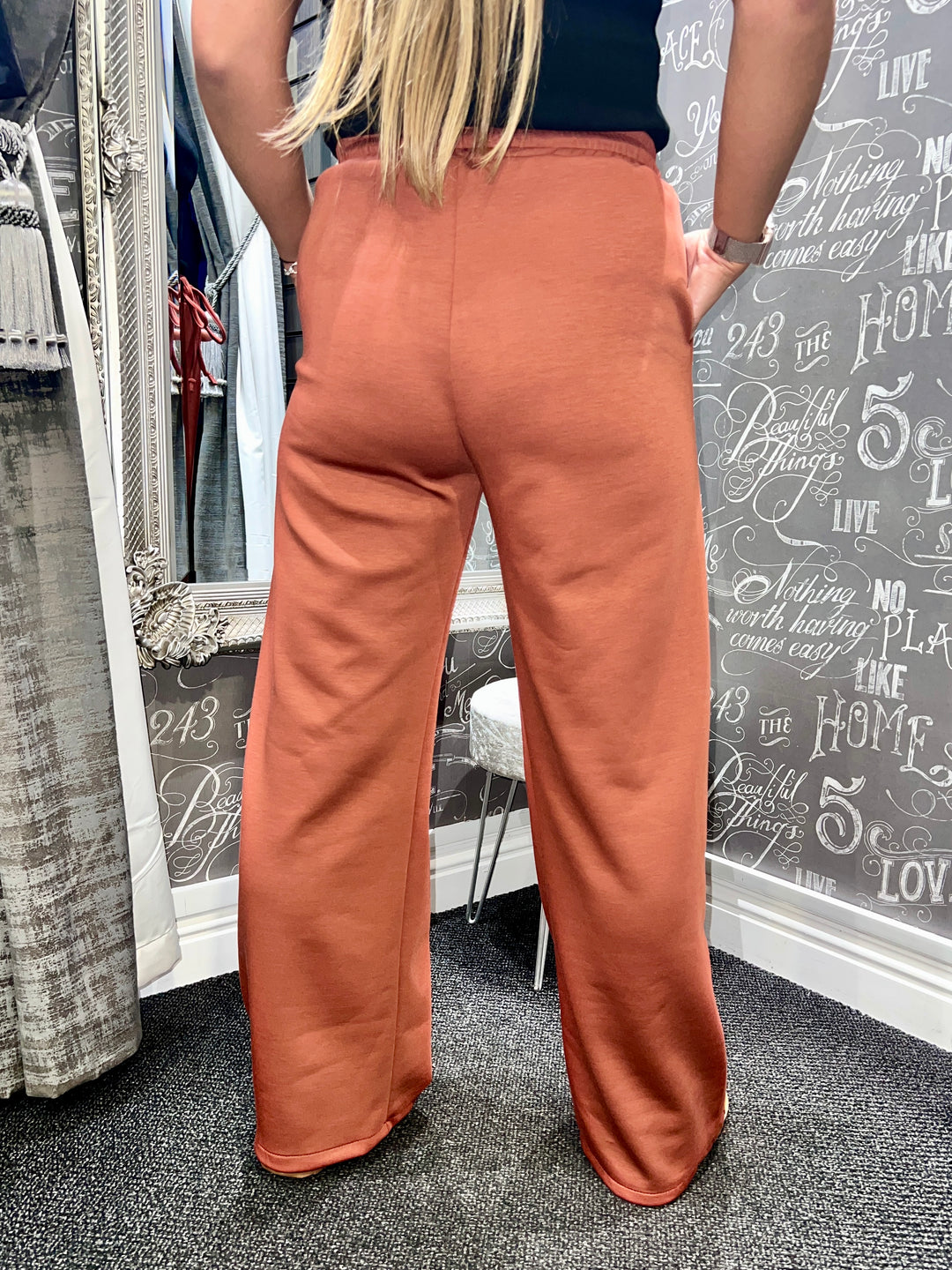 Lola Wide Leg Joggers TERRACOTTA