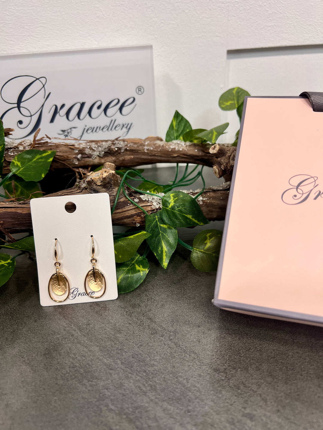 Gracee Oval Double Disc Earrings GOLD