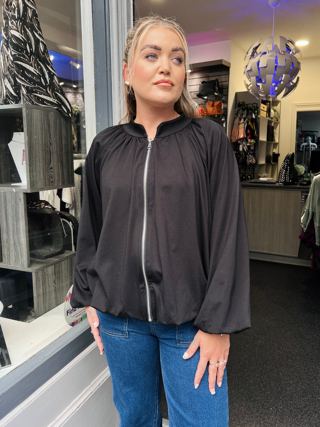 Dakota Jersey Bomber Jacket BLACK