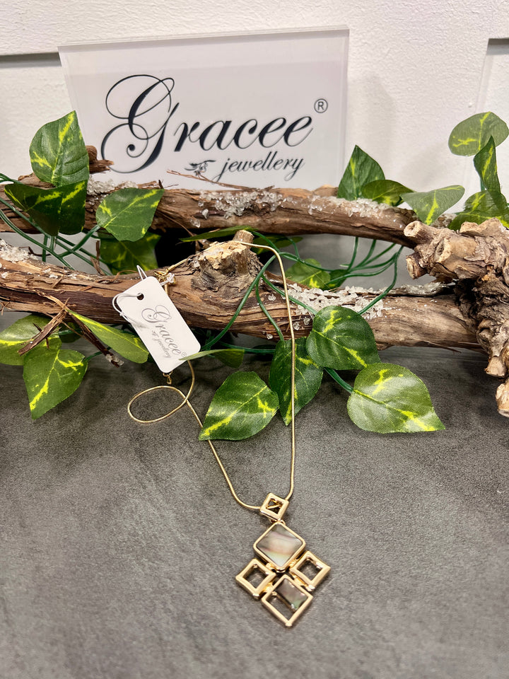 Gracee Short Square Abstract Necklace GOLD