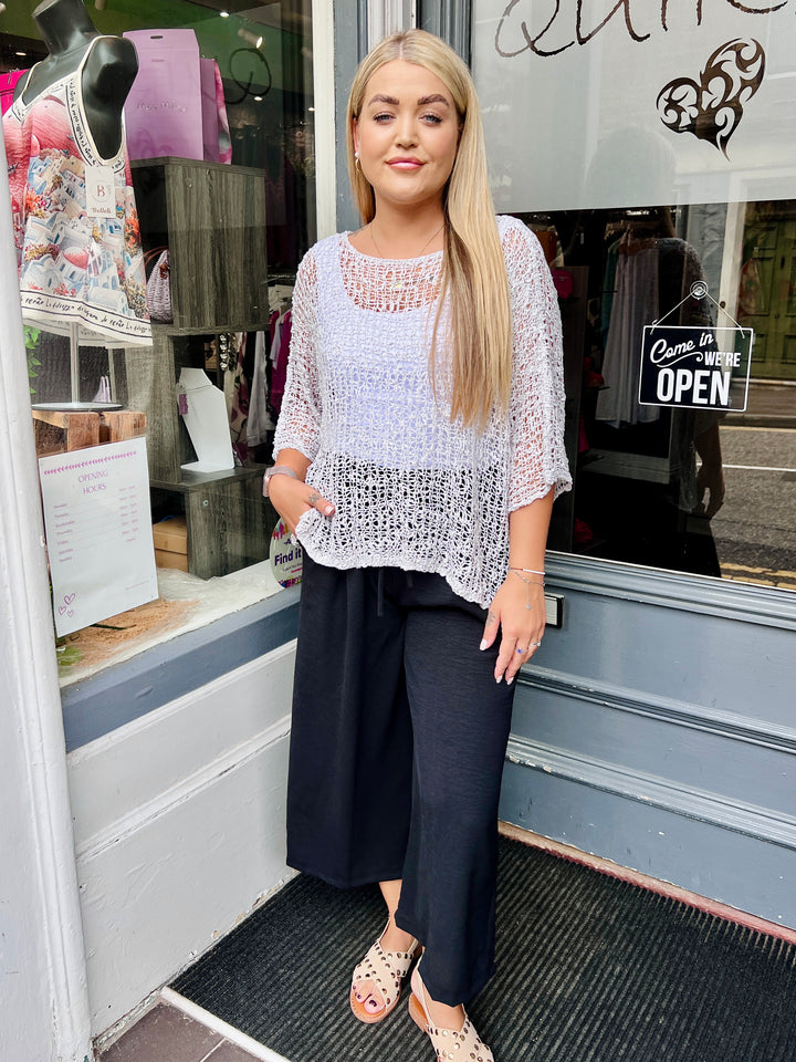 Tabitha Popcorn Jumper LIGHT GREY