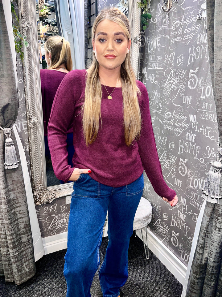 Italian Knit Jumper BERRY