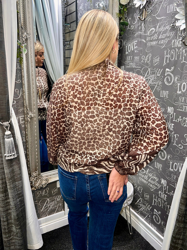 Leopard Print Lightweight Bomber Jacket