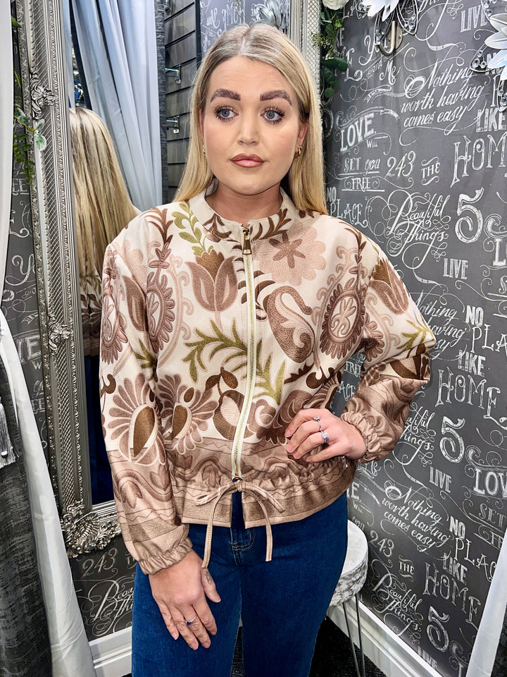 Ariana Soft Feel Floral Jacket BEIGE
