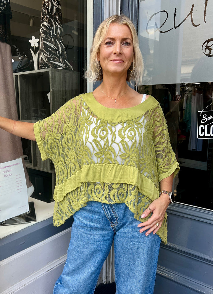 Annie Lace Top AVOCADO