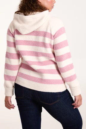 Cassis Soft Knitted Hoodie DUSKY PINK - Knitwear