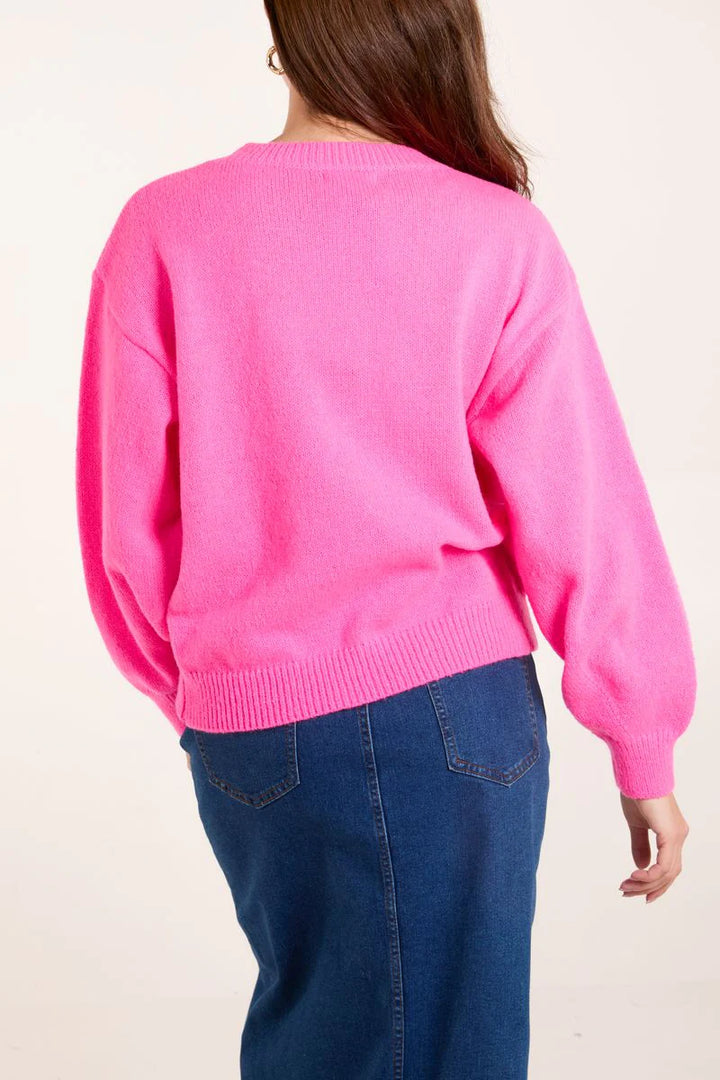 Daisy Knitted Jumper PINK - Knitwear