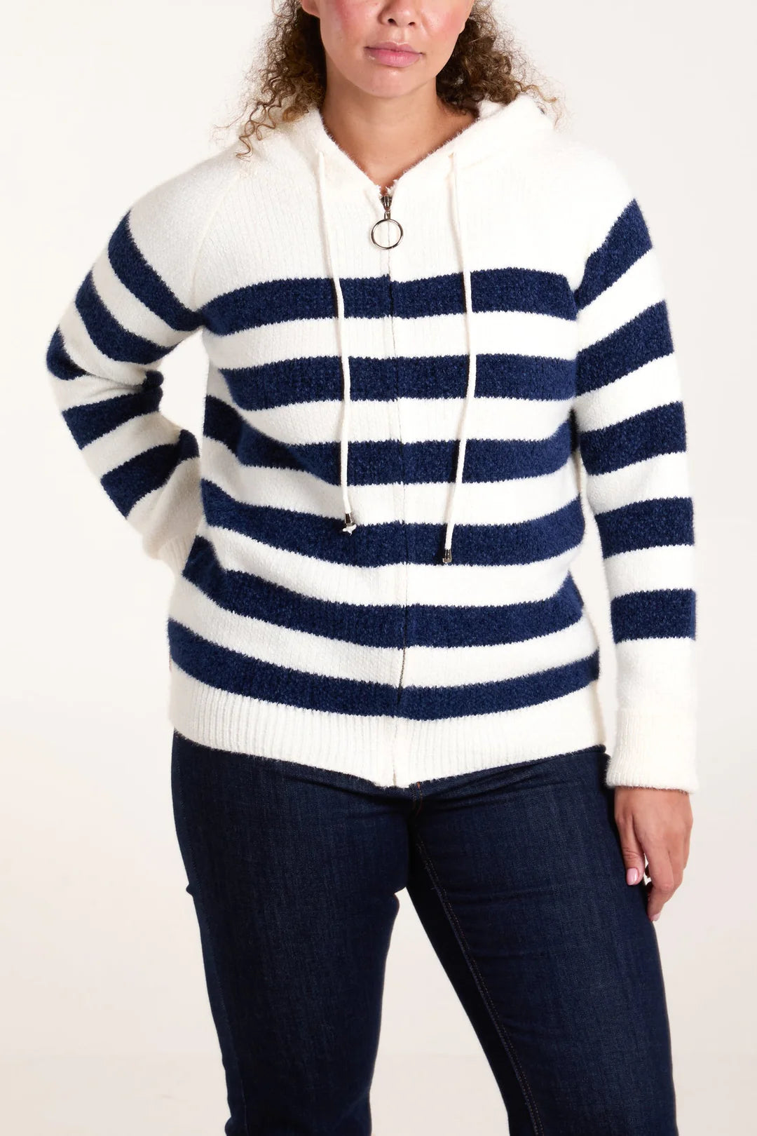 Cassis Soft Knitted Hoodie NAVY - S/M 8-12 - Knitwear