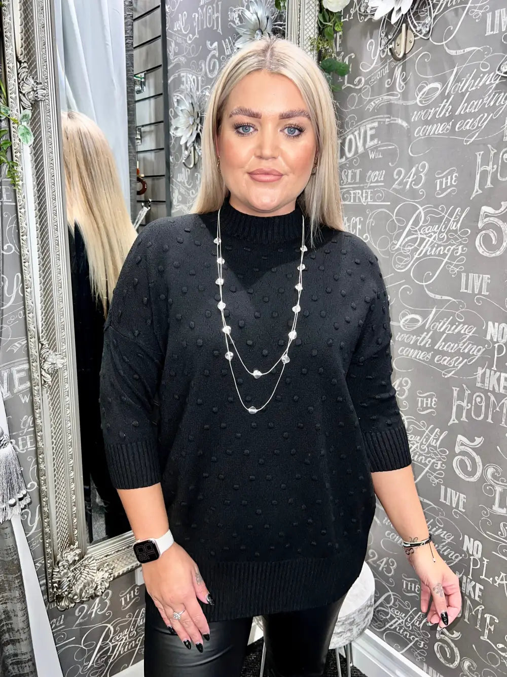 Adele Textured Knit BLACK