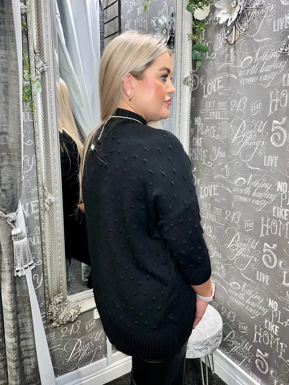 Adele Textured Knit BLACK