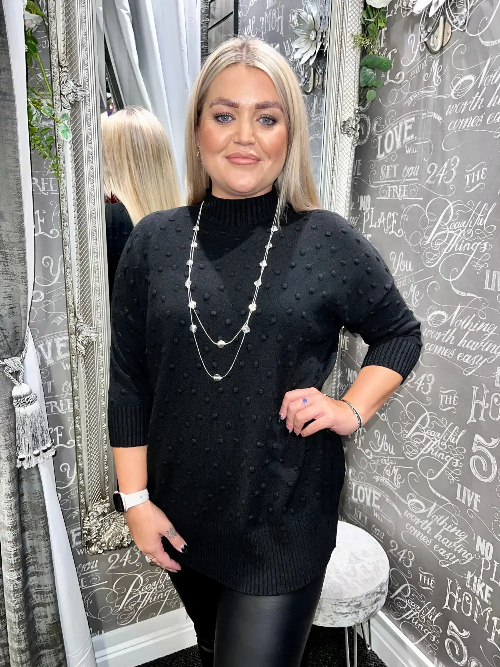 Adele Textured Knit BLACK