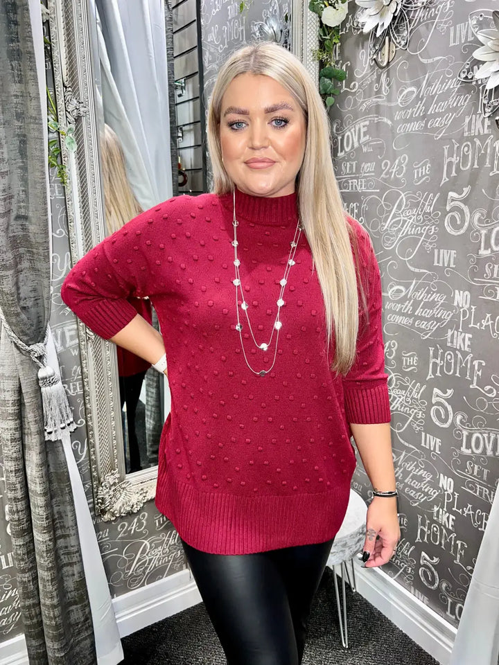 Adele Textured Knit WINE