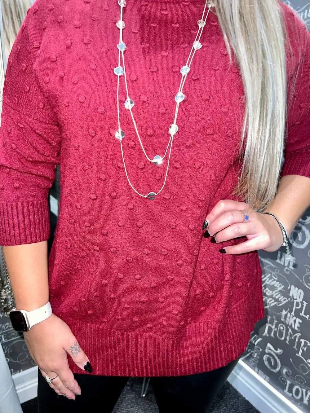 Adele Textured Knit WINE