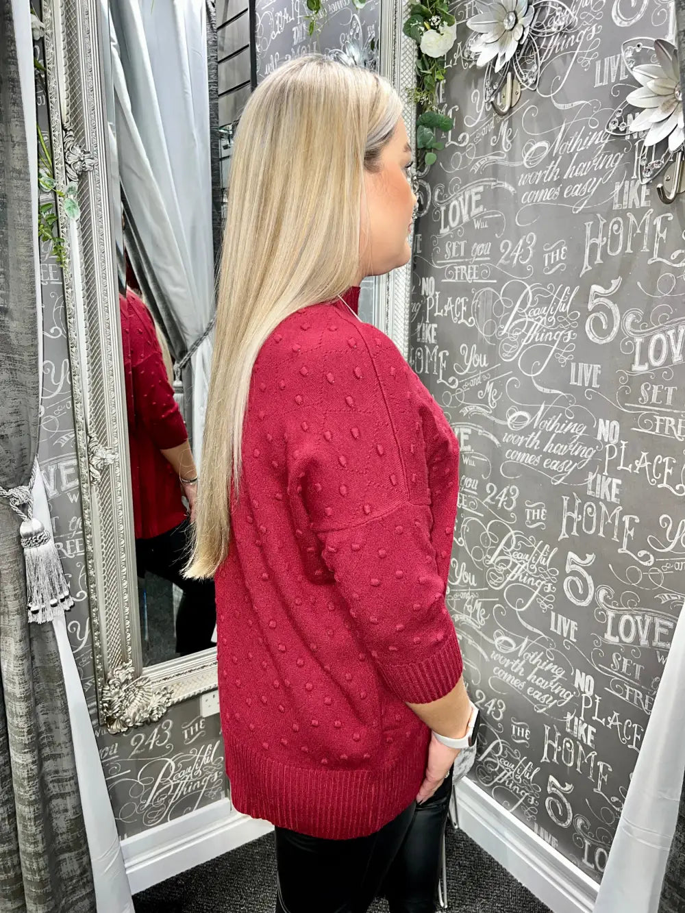 Adele Textured Knit WINE