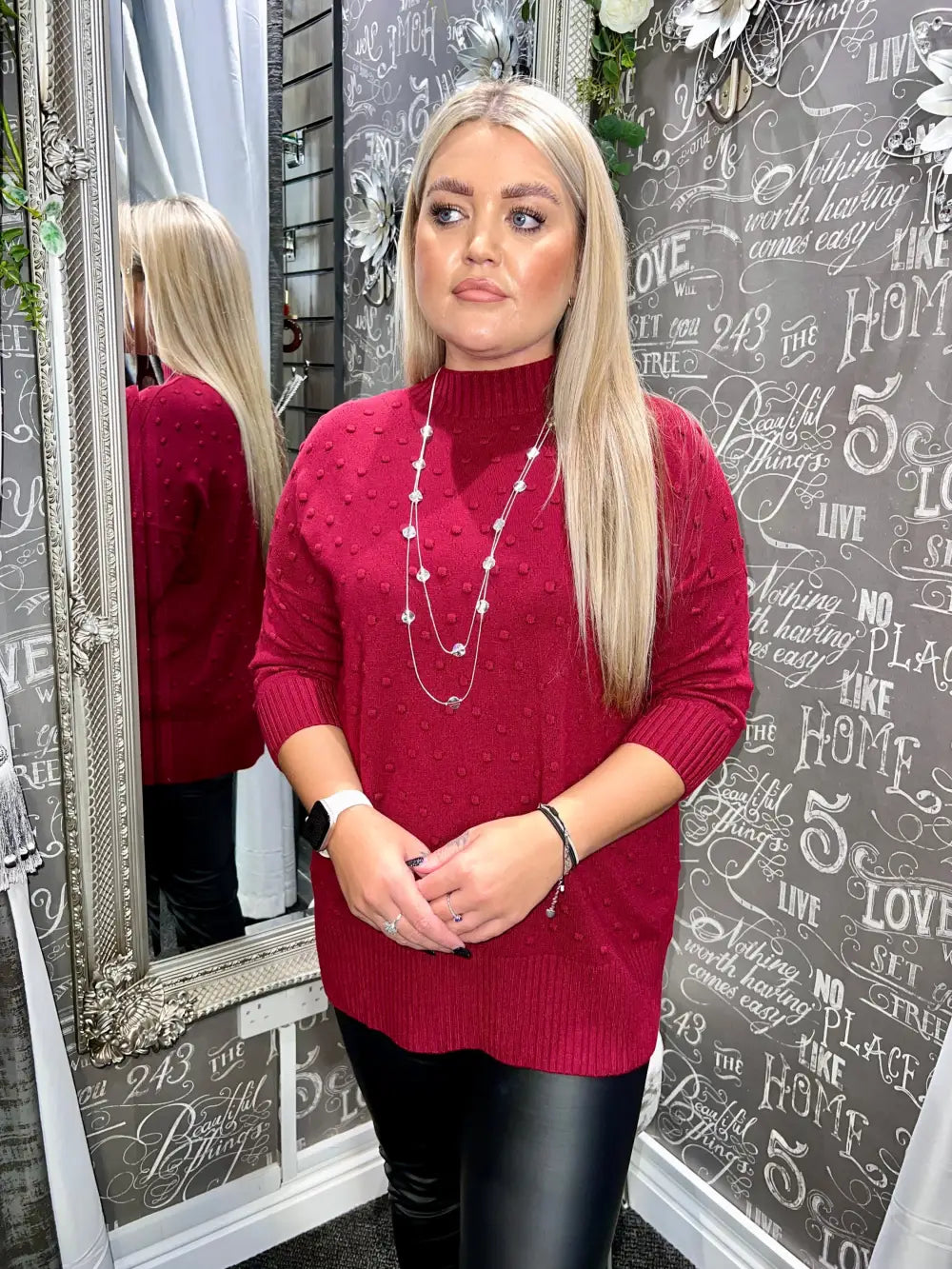 Adele Textured Knit WINE