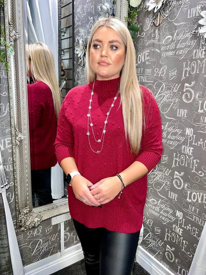 Adele Textured Knit WINE