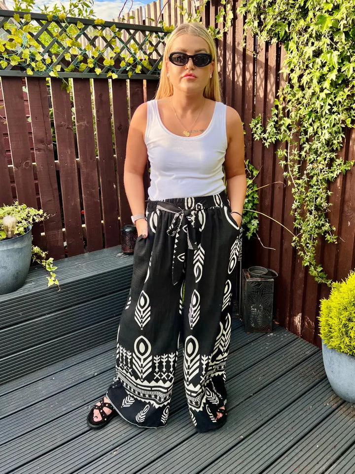 Ainsley Patterned Trousers BLACK