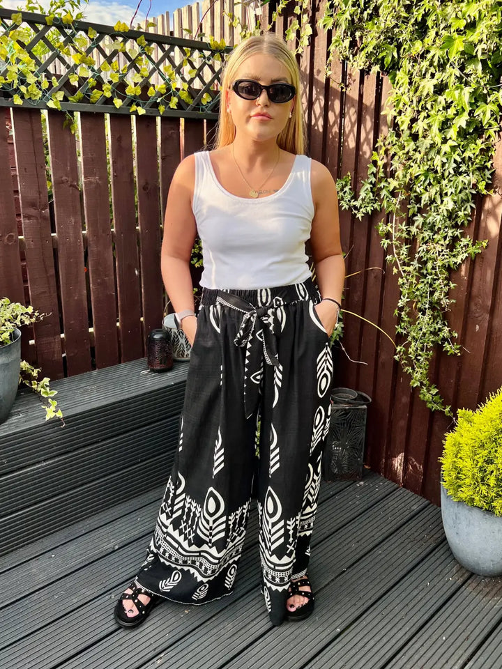 Ainsley Patterned Trousers BLACK