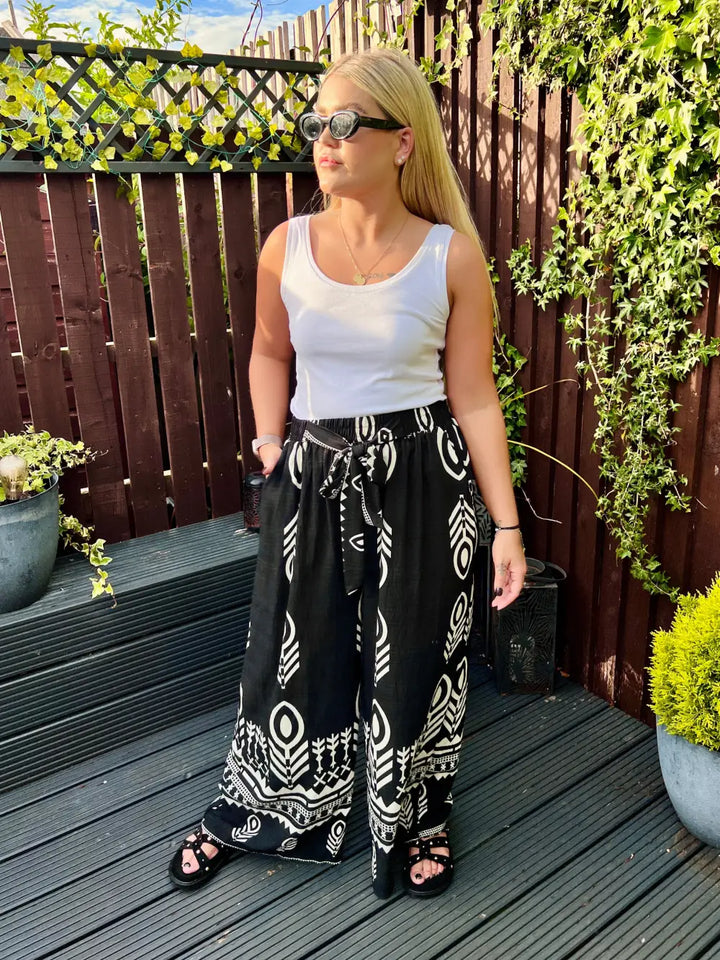 Ainsley Patterned Trousers BLACK