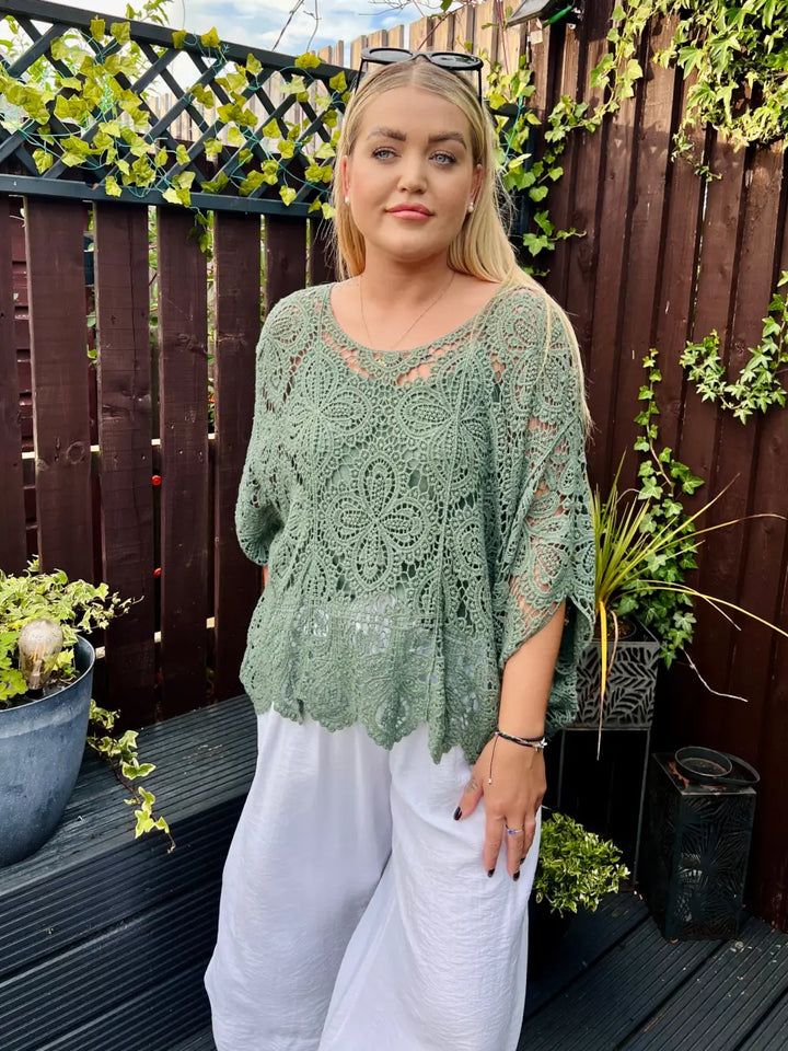 Alanna Crochet With Vest KHAKI