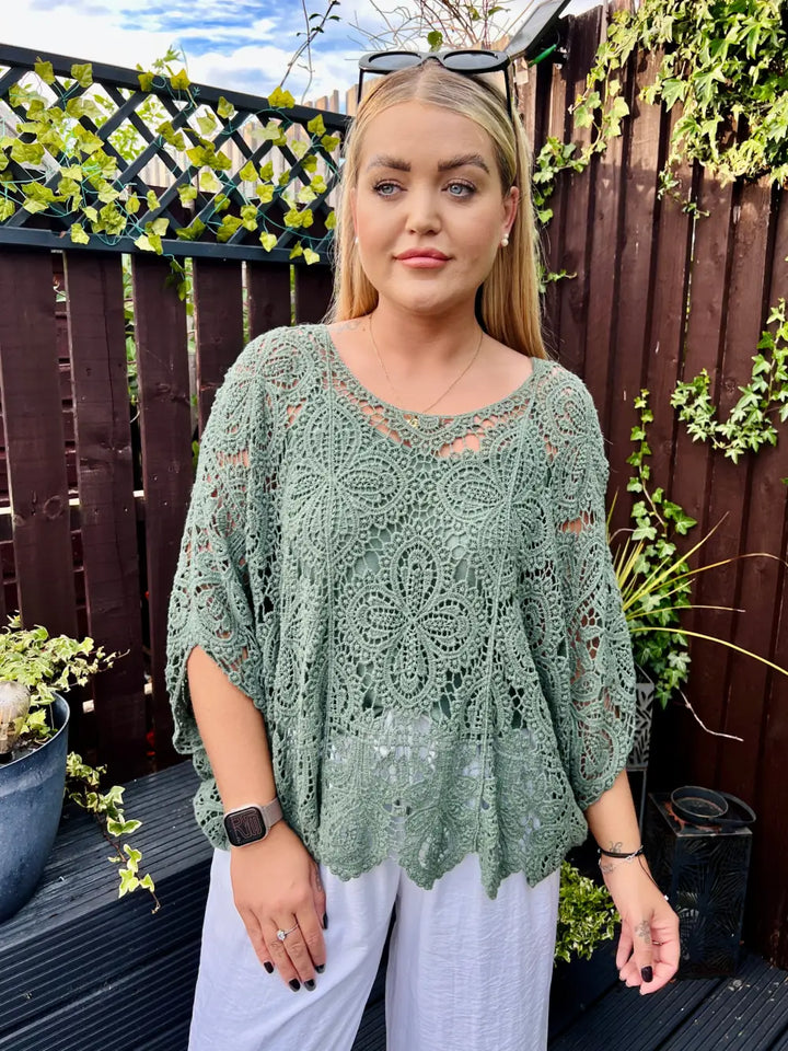 Alanna Crochet With Vest KHAKI