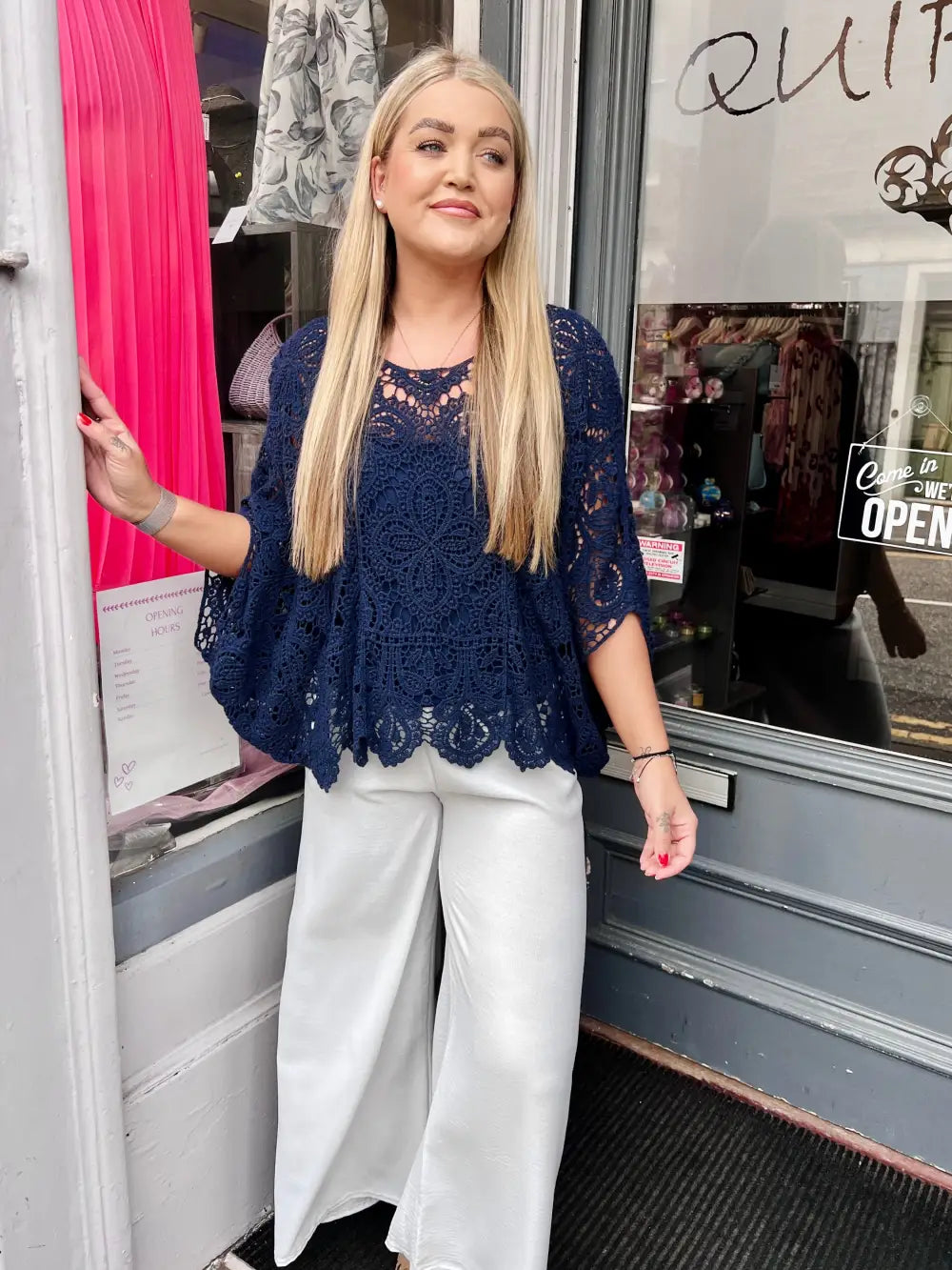 Alanna Crochet With Vest NAVY