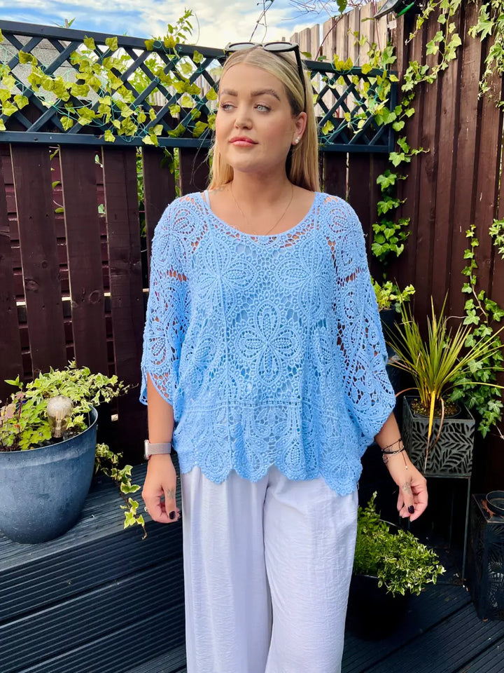 Alanna Crochet With Vest PALE BLUE