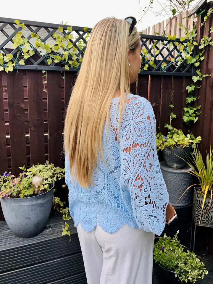 Alanna Crochet With Vest PALE BLUE