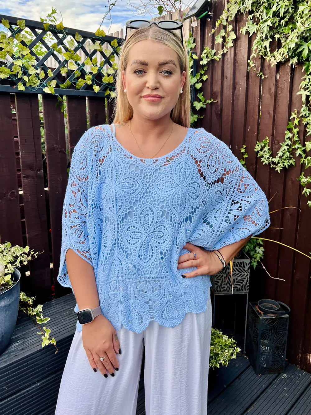 Alanna Crochet With Vest PALE BLUE