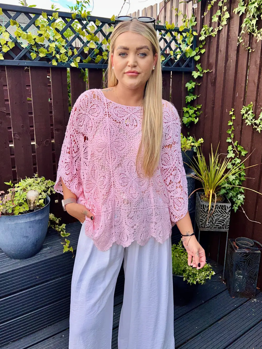Alanna Crochet With Vest PALE PINK