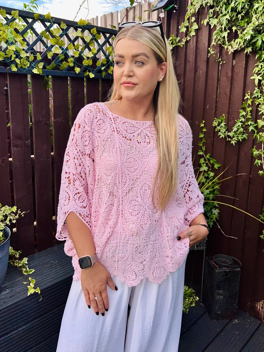 Alanna Crochet With Vest PALE PINK