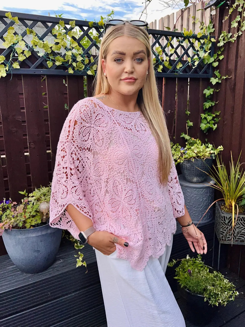 Alanna Crochet With Vest PALE PINK