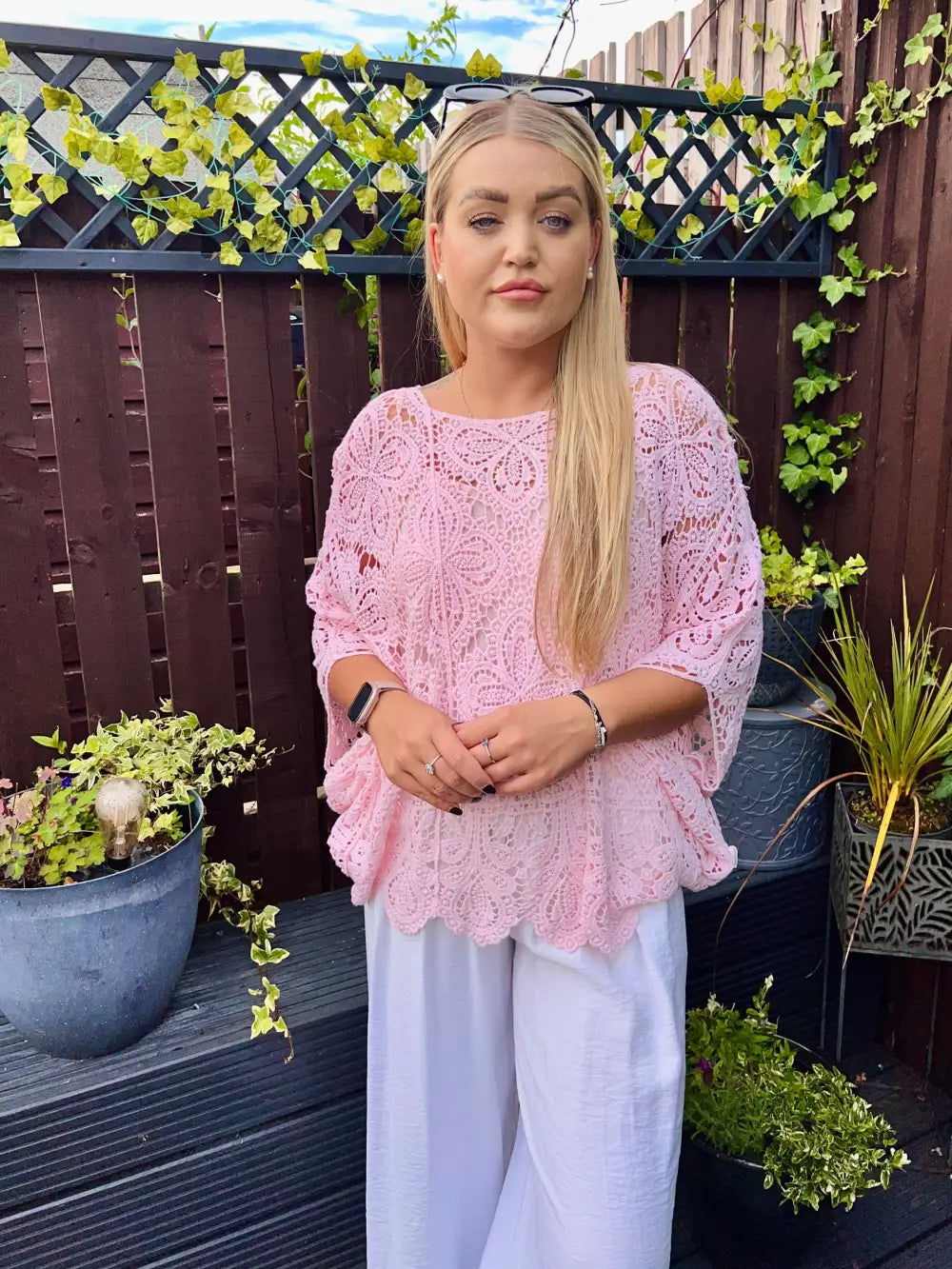Alanna Crochet With Vest PALE PINK