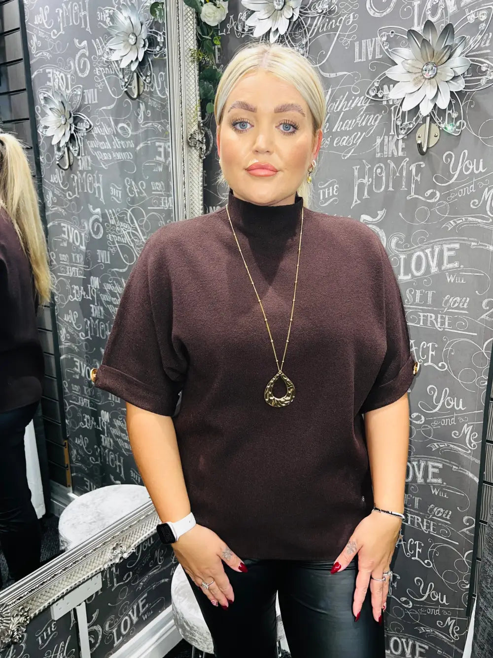 Annabel Short Sleeve Knit CHOCOLATE - Knitwear